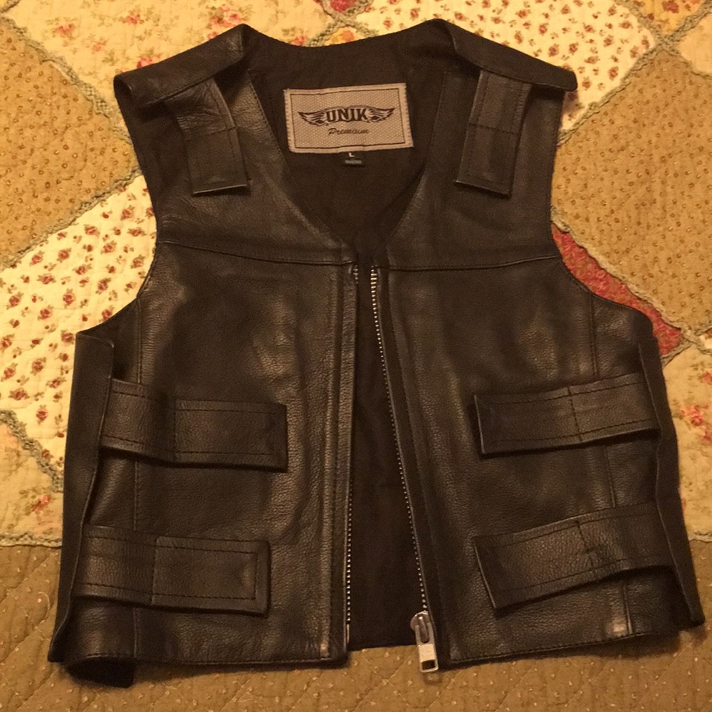 Genuine leather new with tags ladies leather vest
